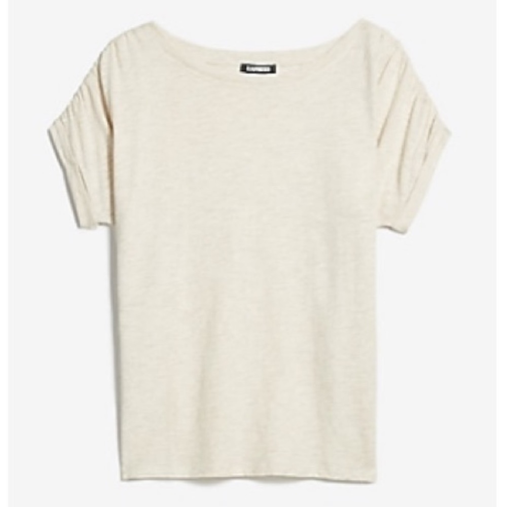 Express Ruched Rolled Sleeve Tee XS